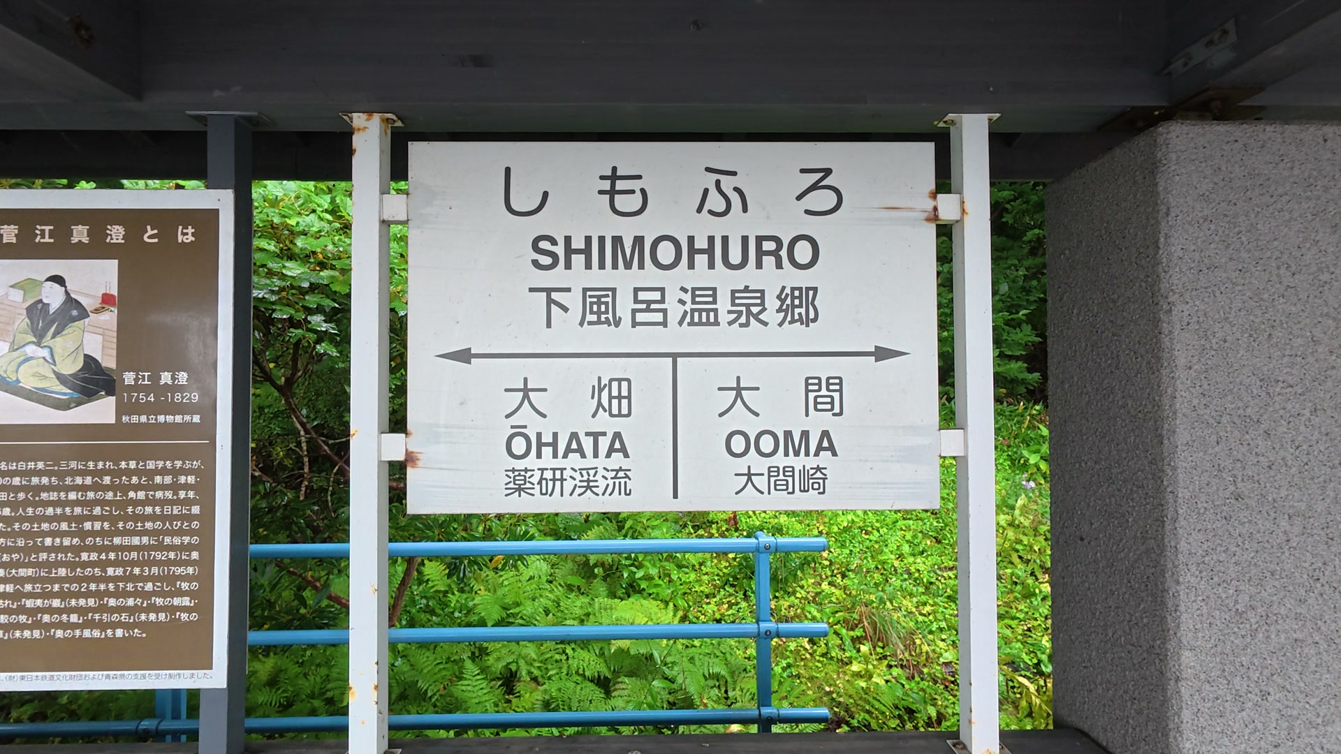 しもふろの駅名標